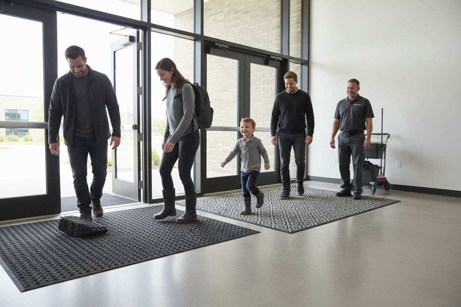outdoor indoor floor mats, entrance, human interaction