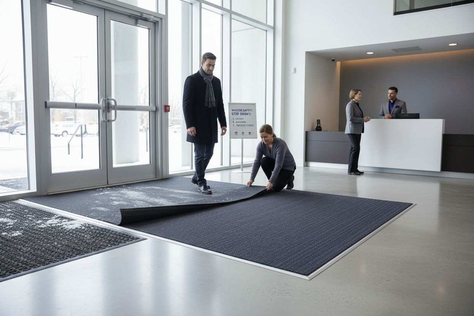 winter business entrance matting