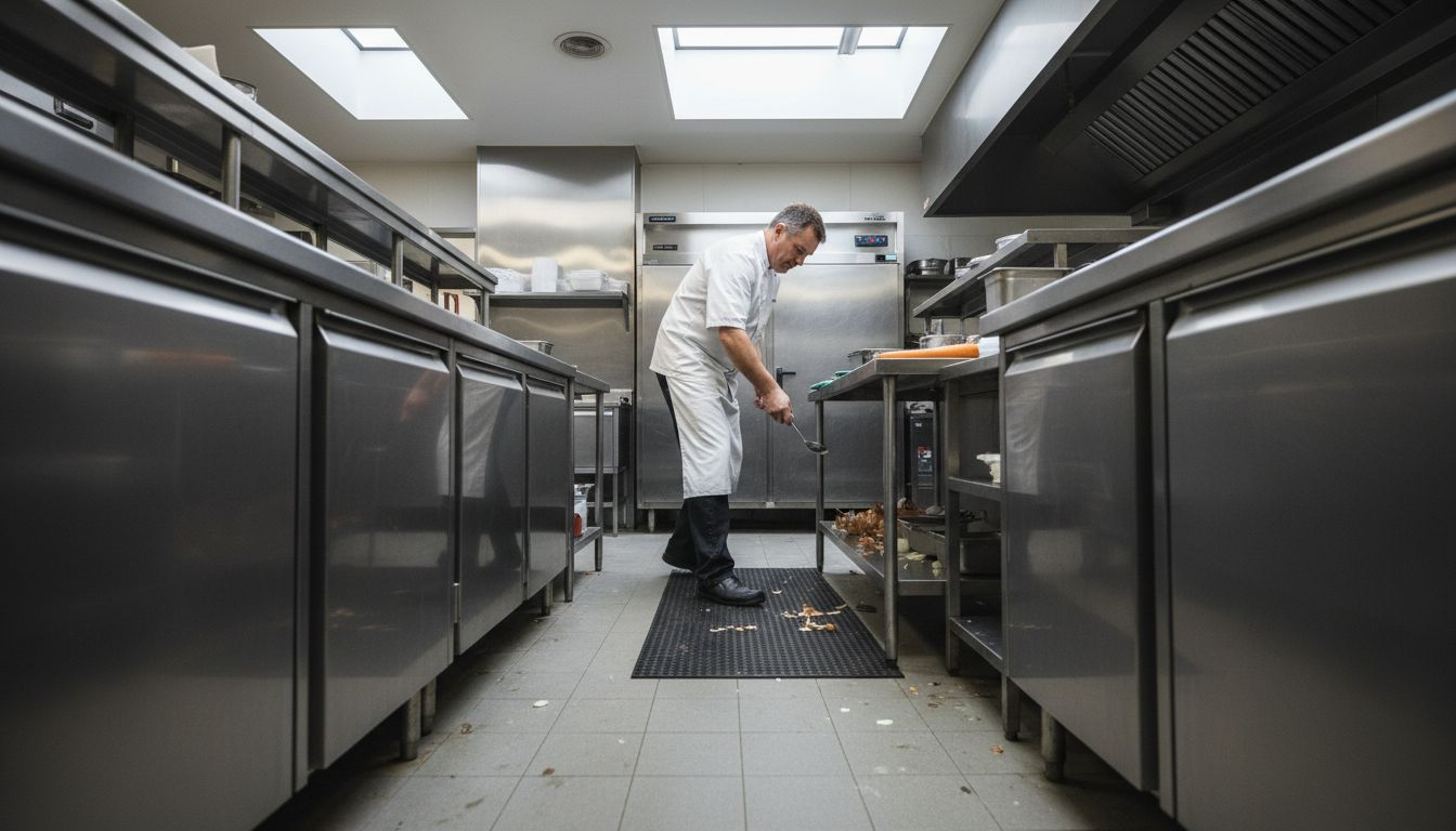 Commercial chef crossing non slip kitchen mat