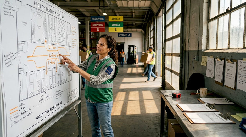 Facility manager reviewing high-traffic layout